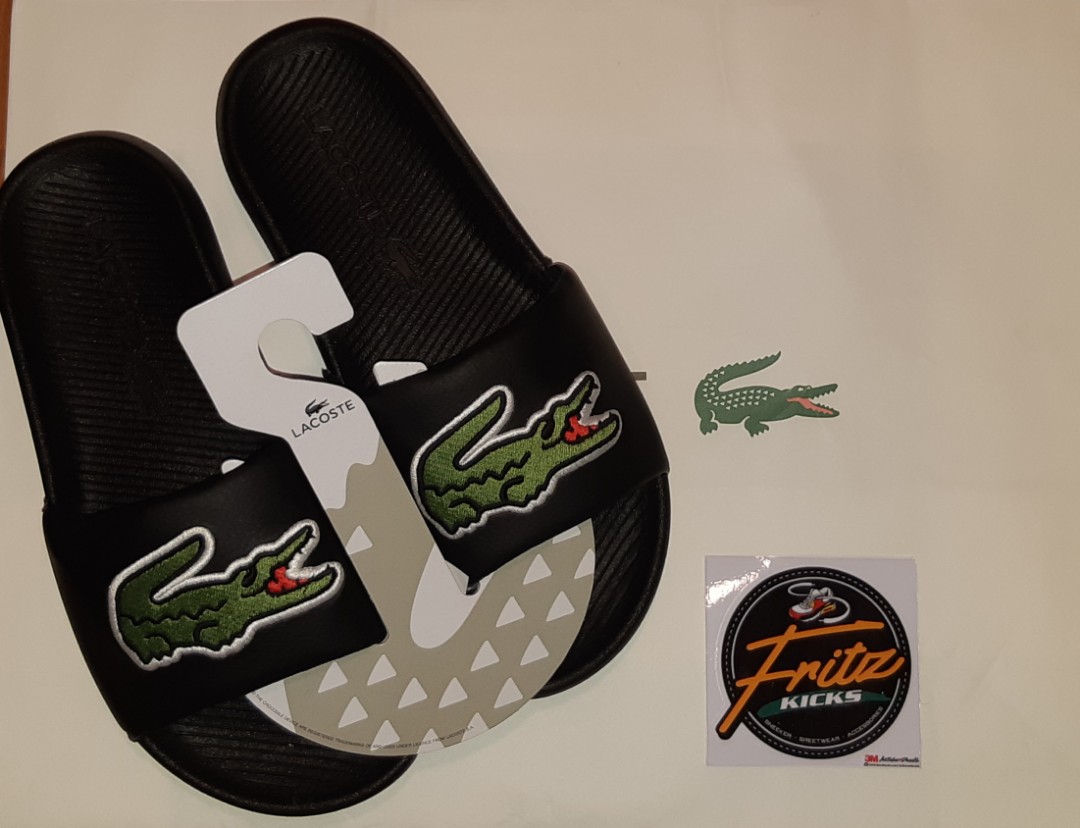 lacoste croc slides