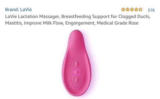 LaVie Lactation Massager, Rose, Breastfeeding Support for Clogged Ducts,  Mastitis, Improve Milk Flow, Engorgement, Waterproof 