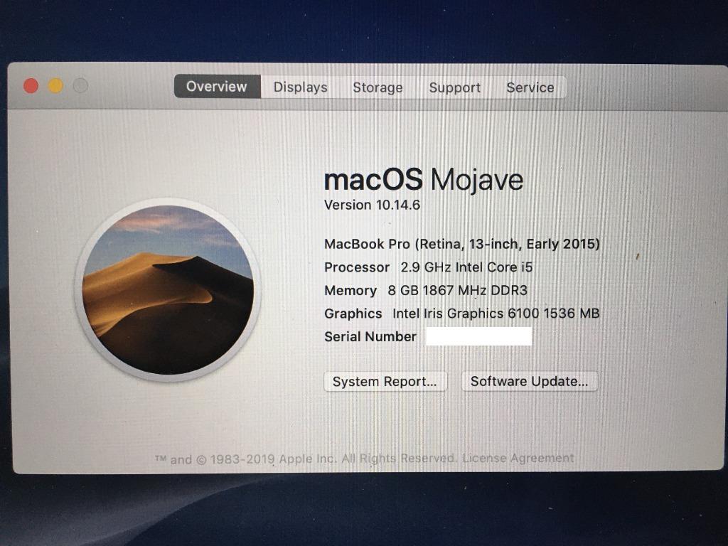 Macbook Pro 13 Inch Retina Early 15 2 9ghz I5 8gb Ram 512gb Ssd Electronics Computers Laptops On Carousell