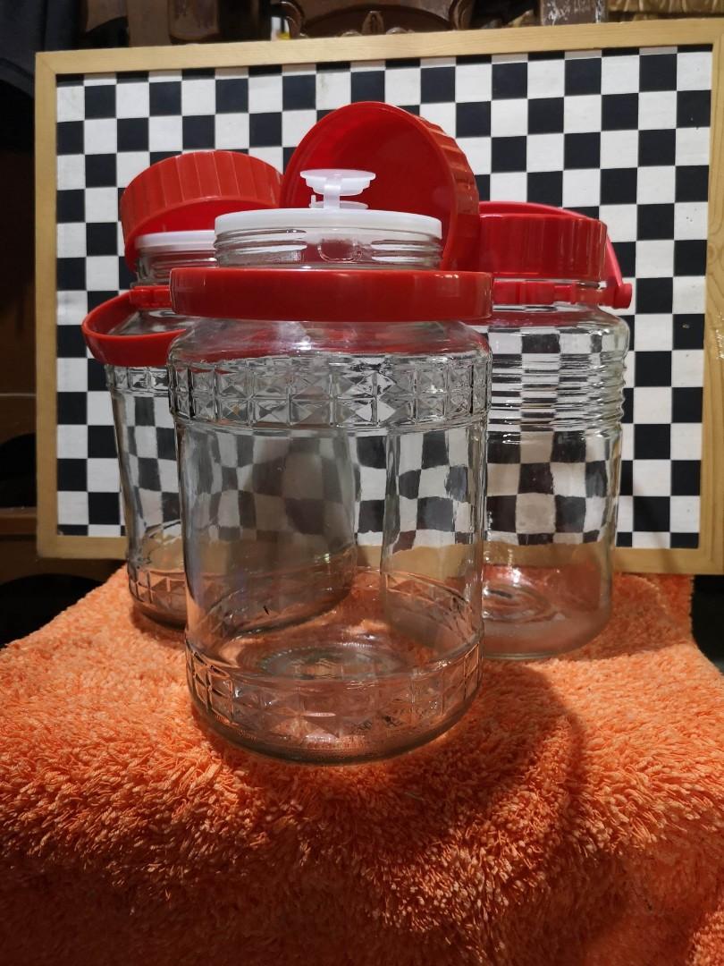 Mason Glass Jars with lid and handle (Category: Other Kitchenware & Tableware) located in Santa Maria. Submitted by casa_de_marques (Listing ID 1024079154, Image 2). Description: 7 units available 5 made in Taiwan 2 made in japan 4-5liters capacity water tight! with inner liquid.stopper please see pics makakapal as in! quality yung gawa 699.each. take all for 4.2k.