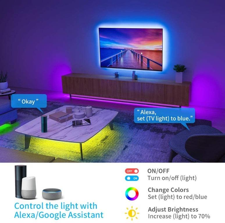 Mgqq Govee Smart Wifi Led Strip Lights Works With Alexa Furniture Home Decor Lighting Supplies On Carousell