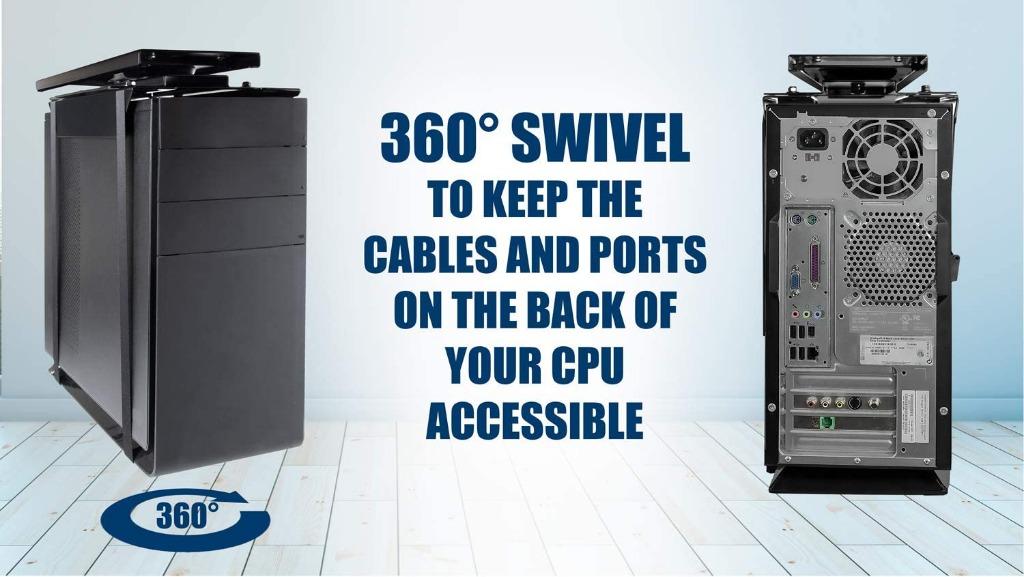 Mount-It! Under Desk CPU Mount with Adjustable Straps, Computer Tower ...