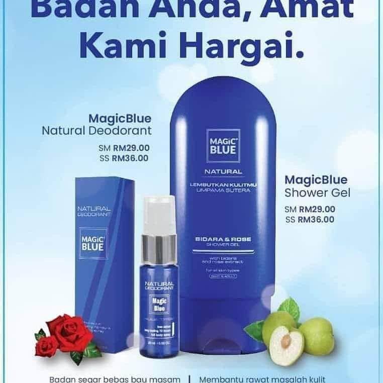 Natural Deodorant Magic Blue Hilangkan Bau Badan Ketiak Magic Blue Shower Gel Mengharum Memelihara Dan Menghaluskan Kulit Beauty Personal Care Bath Body Body Care On Carousell