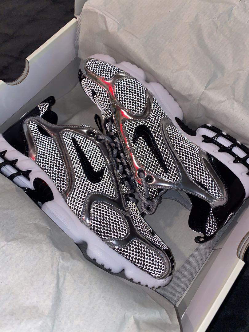 beige stussy edition air zoom spiridon sneakers
