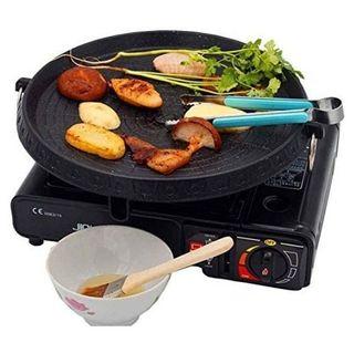 Non-Stick Korean Barbecue Grill Samgyupsal Stove Top Round Multi Roster Grill Pan