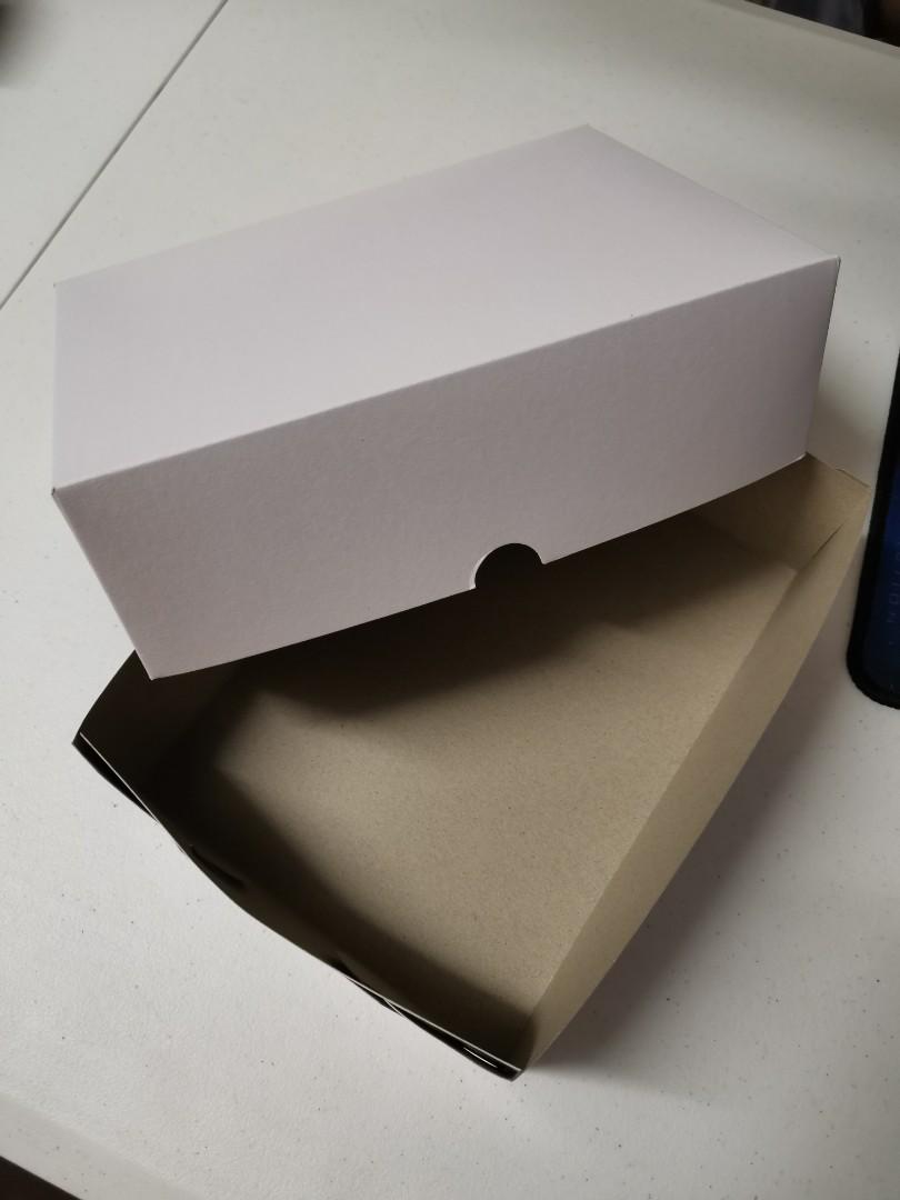 Pastry box packaging gift cake box white box corrugated box (Category: Storage Boxes & Baskets) located in Quezon City. Submitted by fatanyasora (Listing ID 1024017273, Image 2). Description: 88pcs available Great for gift wrapping or product packaging. 10x7.25x3 inches size as shown on picture Brand new Payment method: BPI / BDO / GCash / Paymaya COD available c/o buyer Delivery (c/o buyer): - Grab or Lalamove or Angkas Pick up location: Cubao, 