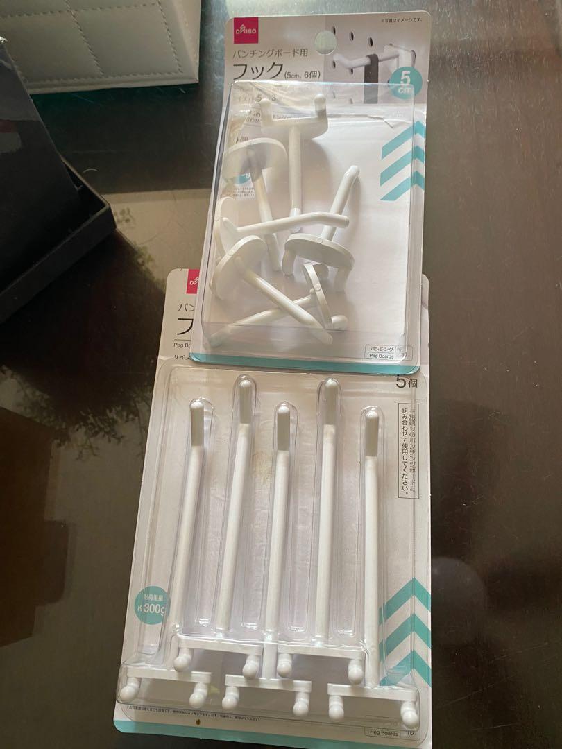 Pegboard hook (Category: Bathroom & Kitchen Fixtures) located in Singapore. Submitted by _qnts_ (Listing ID 1024014129, Image 3). Description: Bought at Daiso Pegboard hook Both for $3 only. One is open cos I tried one but too small Self collect only at Blk 132 Bedok North.