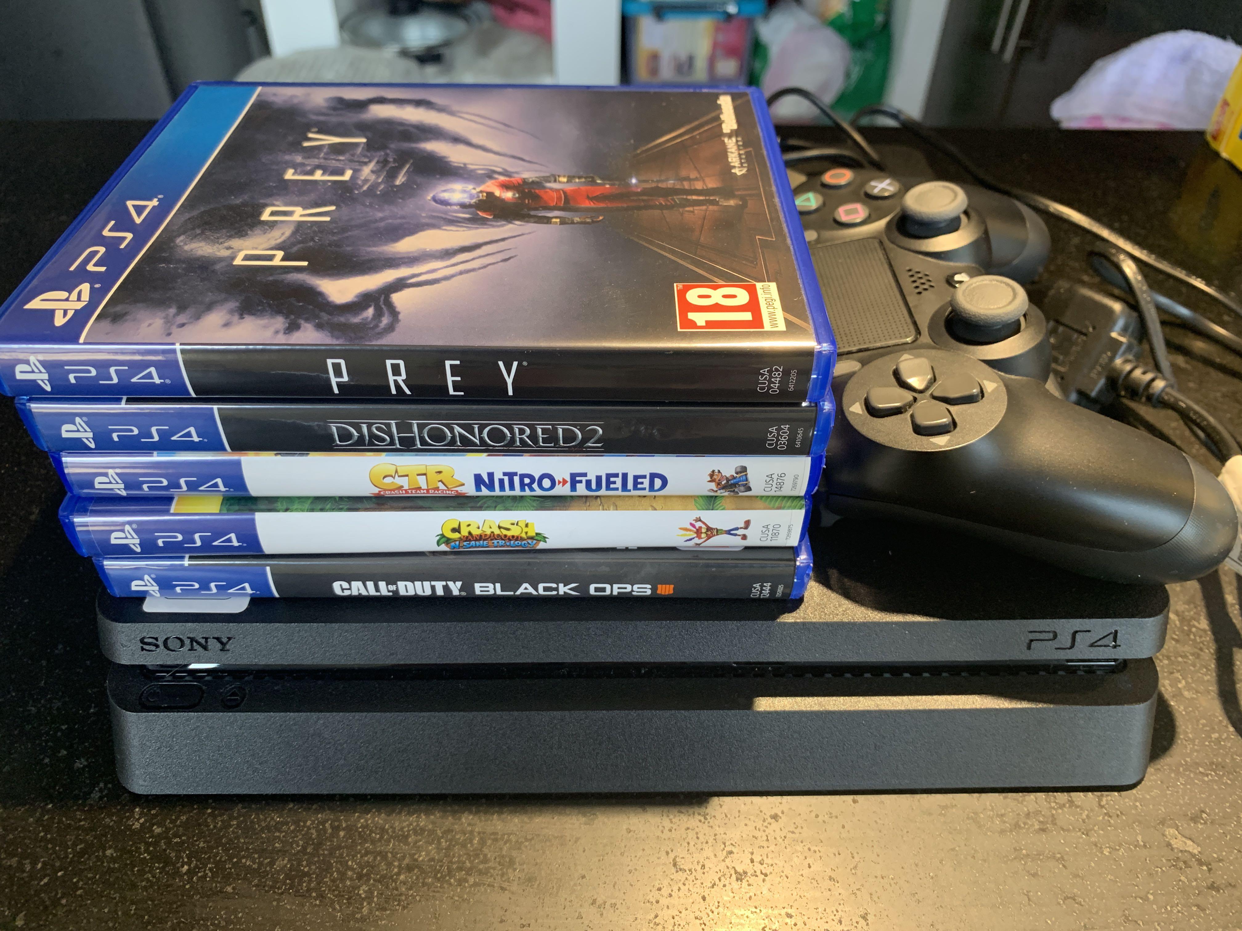 Ps4 Slim 1tb With Games Video Gaming Video Game Consoles Playstation On Carousell