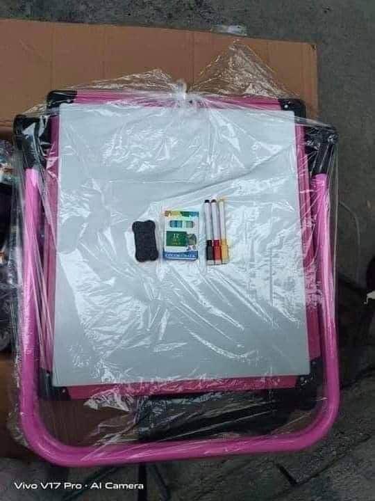 Reversible blackboard (Category: Stationery & School Supplies) located in San Juan City. Submitted by dollmac (Listing ID 1023989297, Image 1). Description: dual blackboard/whiteboard with free art materials nasa actual picture po pwede rin gawing table.
