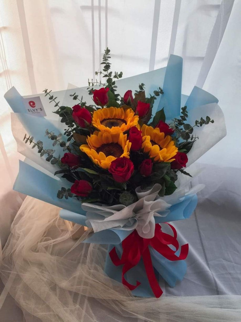 Rose Sunflower Bouquet Delivery Gardening Flowers Plants On Carousell