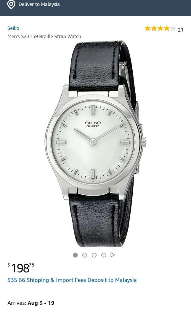 Seiko blind braille watch Men s Fashion Watches Accessories