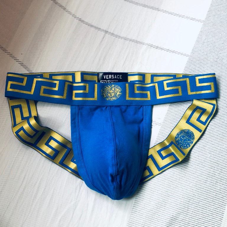 New! VERSACE Greca Border men's underwear - Jockstrap (L), Men's Fashion,  Bottoms, New Underwear on Carousell