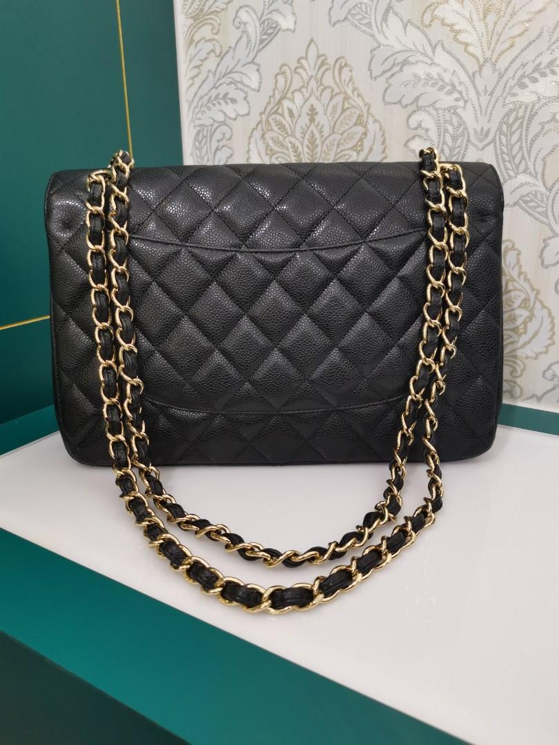 16 Chanel Jumbo Classic Double Flap Black Caviar with GHW, Luxury, Bags &  Wallets on Carousell