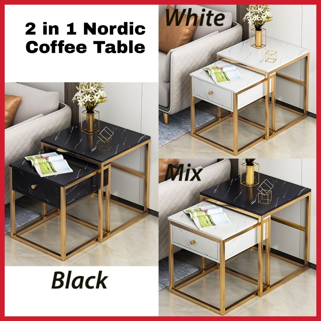 2 In 1 Modern Nordic Style Simple Small Coffee Table Home Furniture Furniture On Carousell