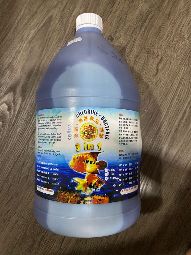 3 in 1 Fungus Chlorine Bacteria Solution, Pet Supplies, Homes & Other Pet Accessories on Carousell