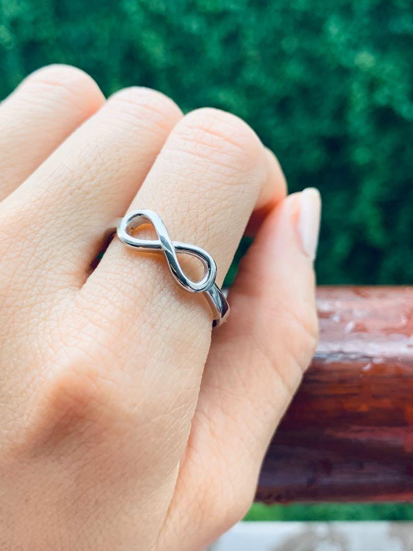 Sterling Silver Infinity Ring- Infinity Promise Ring- Cubic Zirconia Infinity  Ring- Classic Infinity Ring- Eternity Eternal BFF Ring