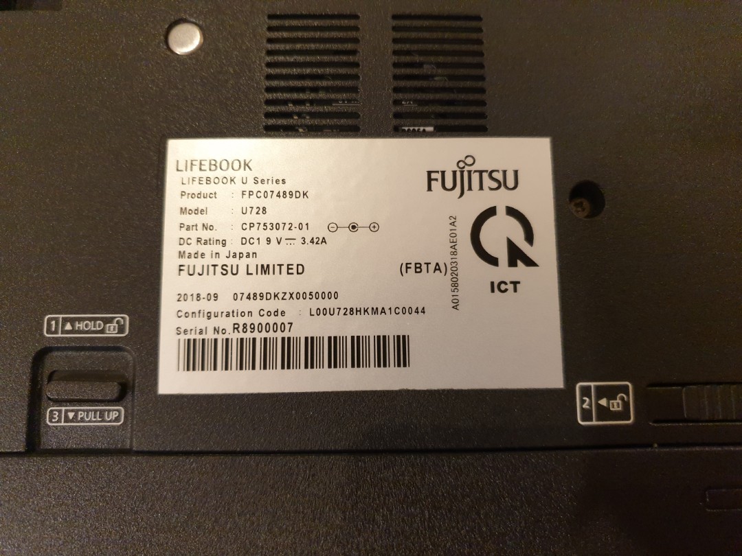 95% new Fujitsu U728 第八代 i7-8550  12.5 吋手提电腦 made in Japan