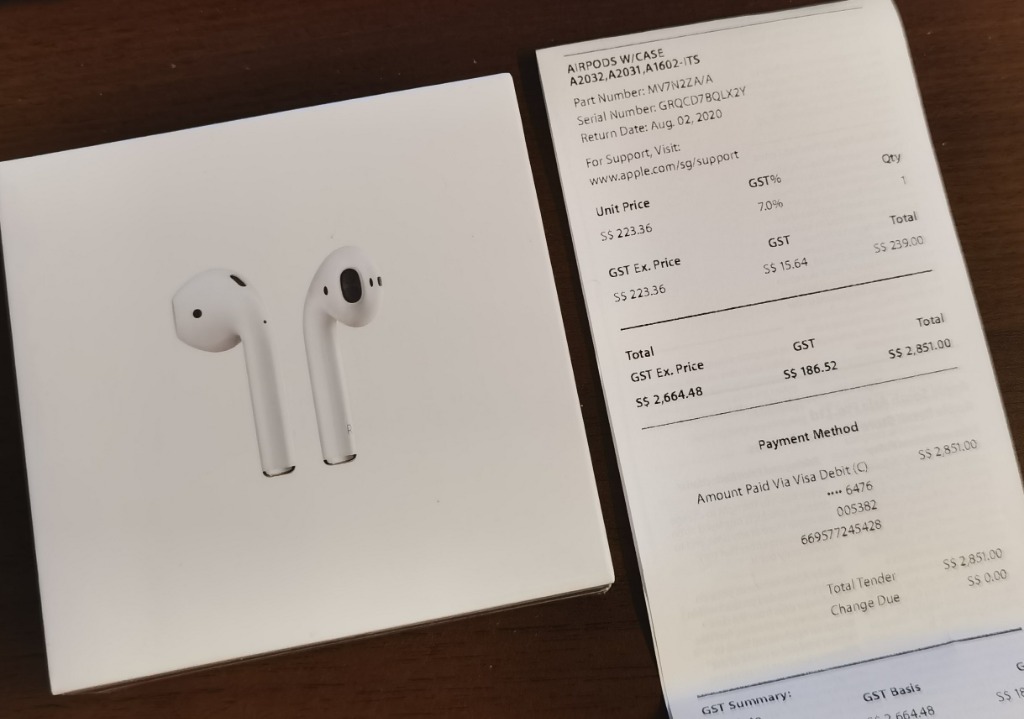 Airpods 2 with receipt, Audio, Earphones on Carousell