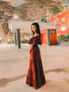 Aisiqa Maxi Maroon Dress