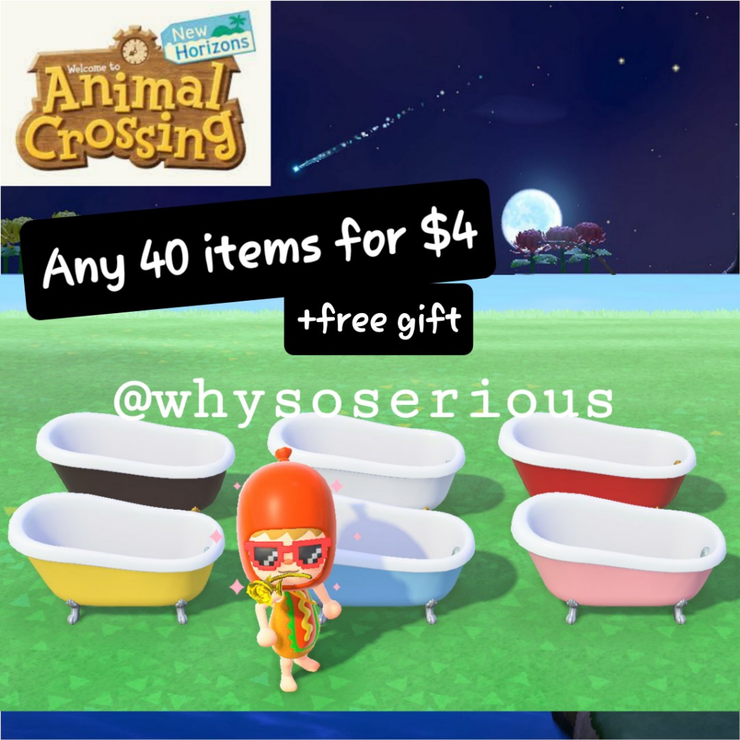 All Clawfoot tub set, Animal crossing new horizons, Same day delivery