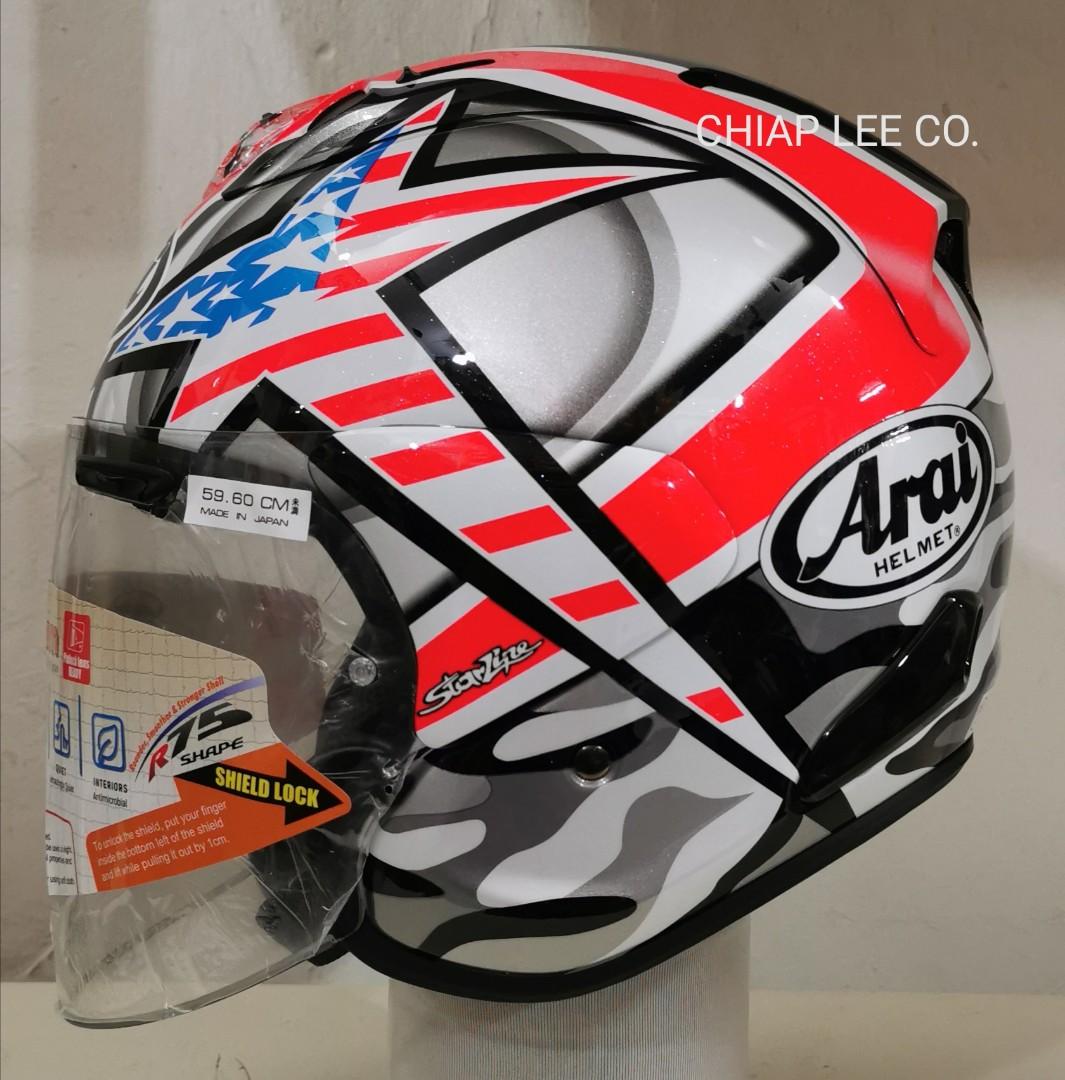 Arai Helmet @ clc (Category: Motorcycle Accessories) located in Singapore. Submitted by chiap_lee_co (Listing ID 1024265989, Image 1). Description: ARAI VZ RAM hayden laguna (NEW) MADE IN JAPAN.