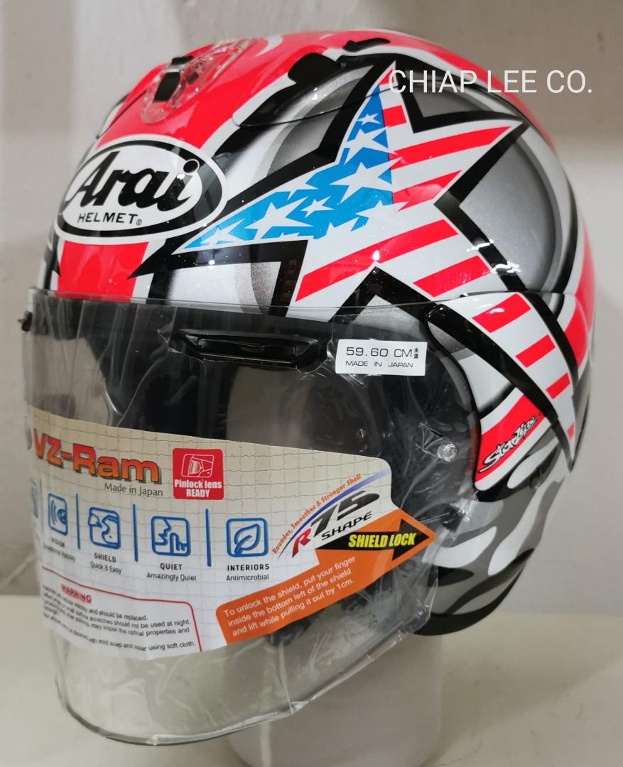 Arai Helmet @ clc (Category: Motorcycle Accessories) located in Singapore. Submitted by chiap_lee_co (Listing ID 1024265989, Image 2). Description: ARAI VZ RAM hayden laguna (NEW) MADE IN JAPAN.