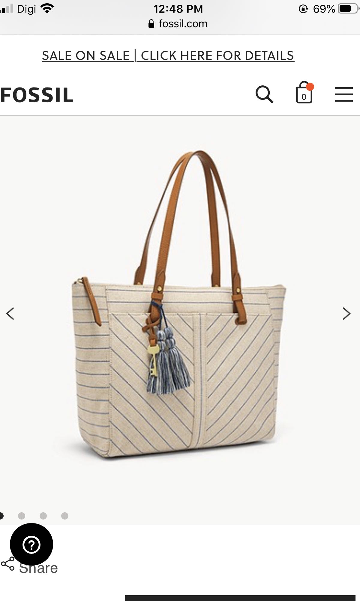 fossil tote sale