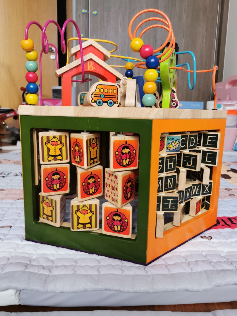 B toys wooden activity cube, Babies & Kids, Toys & Walkers on Carousell
