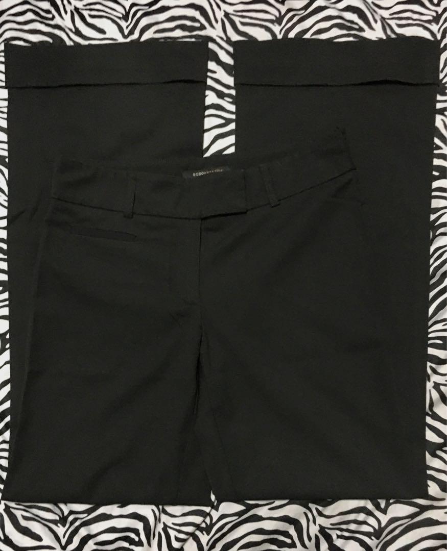 NOW P399 VINTAGE BCBG MAX AZRIA MID RISE BLACK WIDE LEG CUFFED PANTS (Category: Other Bottoms) located in Pasig City. Submitted by pegasus1003 (Listing ID 1024249485, Image 2). Description: CONDITION: VERY GOOD SIZE 0 MADE IN MOLDOVA WAIST. 29” RISE. 8” .
