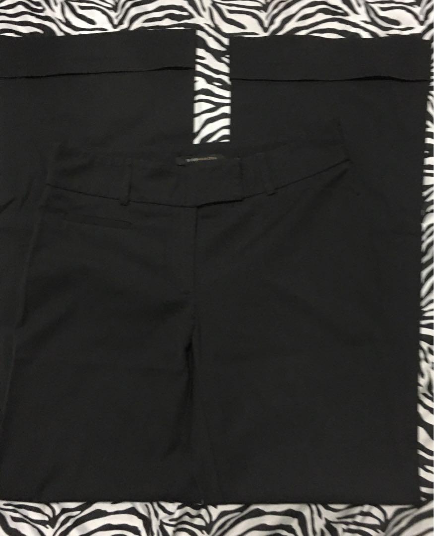 NOW P399 VINTAGE BCBG MAX AZRIA MID RISE BLACK WIDE LEG CUFFED PANTS (Category: Other Bottoms) located in Pasig City. Submitted by pegasus1003 (Listing ID 1024249485, Image 3). Description: CONDITION: VERY GOOD SIZE 0 MADE IN MOLDOVA WAIST. 29” RISE. 8” .