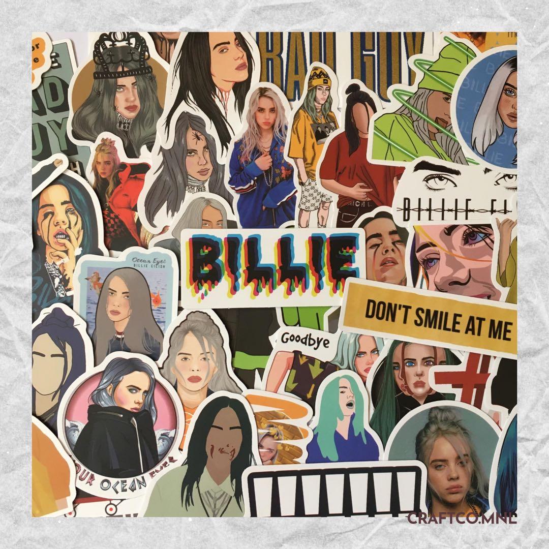 billie eilish stickers hobbies toys music media vinyls on carousell
