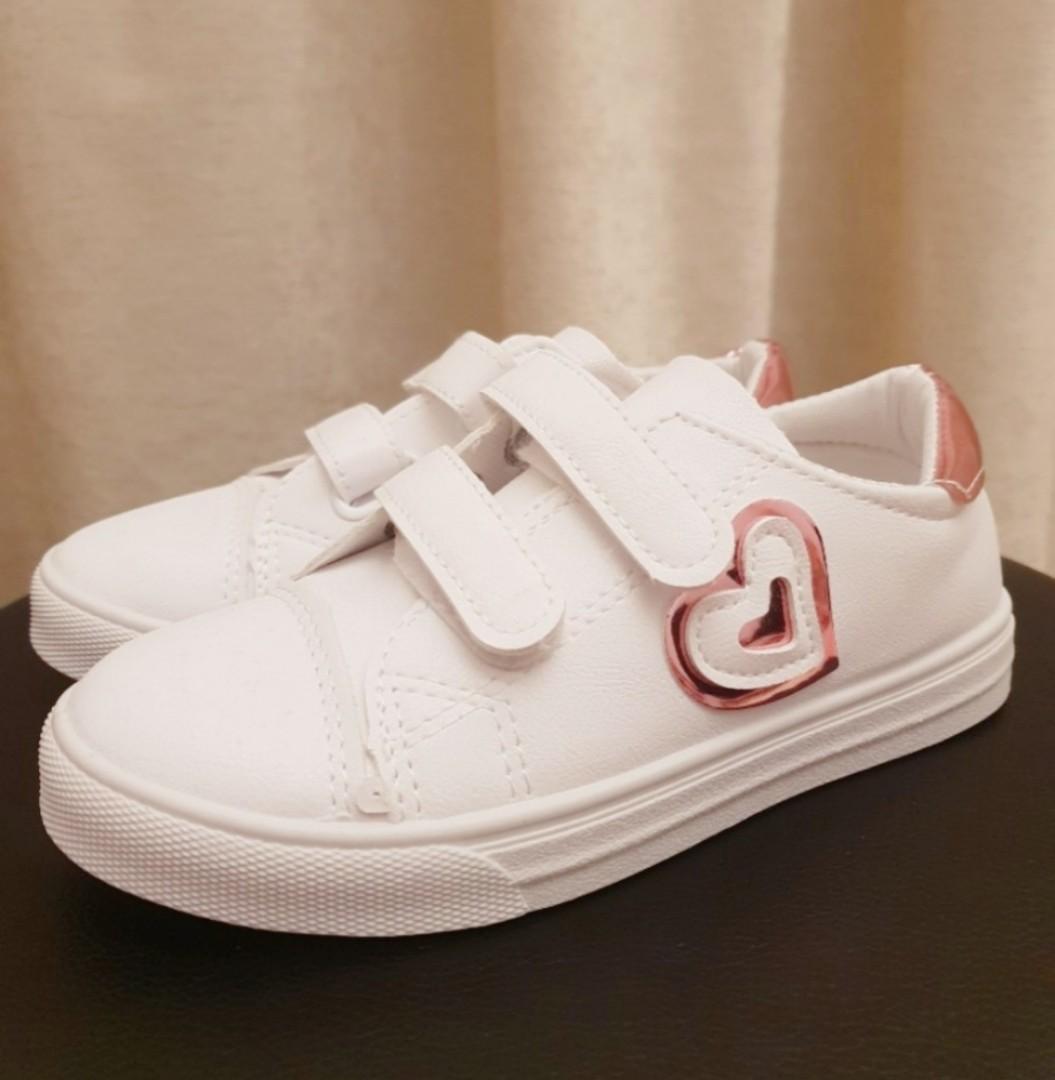 white shoes with velcro strap
