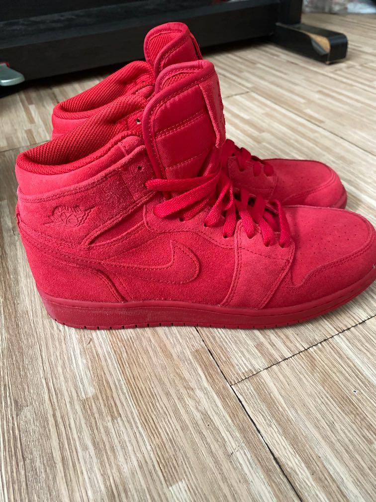 Nike air jordan 1 retro high red suede clearance