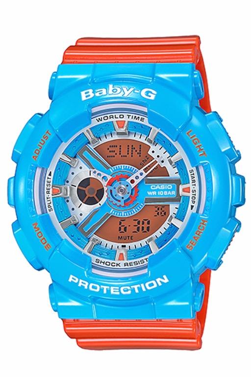 Brand New Casio Baby G Neon Color Series Blue Orange Women s