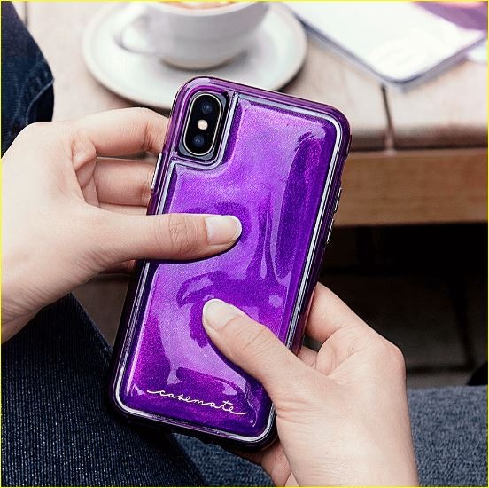 CaseMate iPhone X Glitter Squish Case  (Purple)