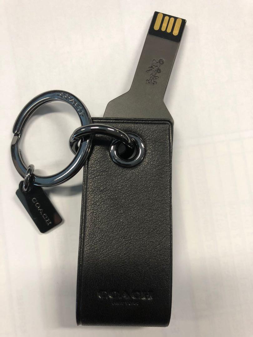 Coach Leather Key Chain FOB w 8Gb Usb stick Luxury Accessories