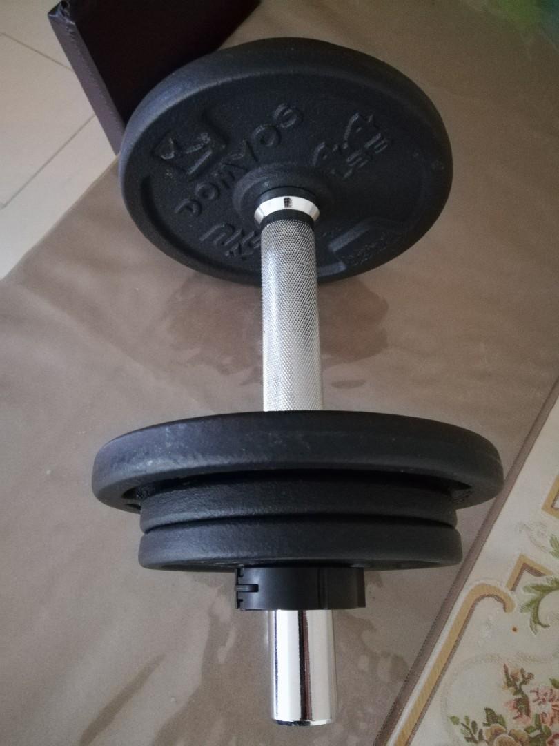 Decathlon 10kg Dumbbell Set Sports Weights Gym Equipment On Carousell