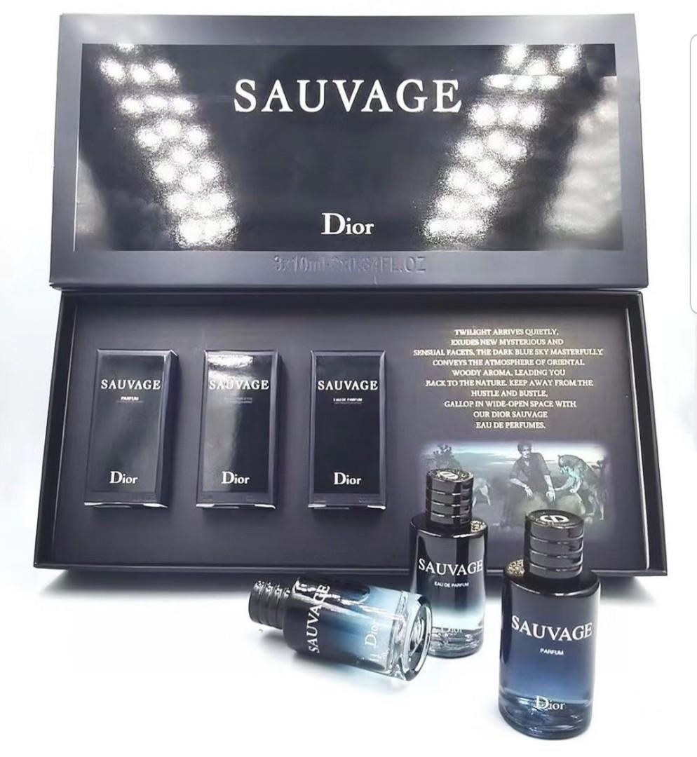 DIOR Sauvage 2 PCs Gift Set EDP Spray 34oz  100ml  Filled Refillable  10ml  eBay