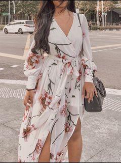 Fashionnova Floral Wrap Maxi Dress