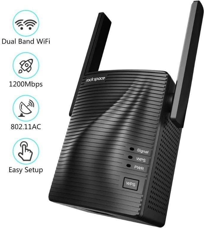 Fzfb4 Rockspace Wifi Booster Wifi Extender Ac1200 Internet Booster Wireless 1200mbps 5g 2 4g Dual Band Wifi Repeater With Ethernet Port Electronics Others On Carousell