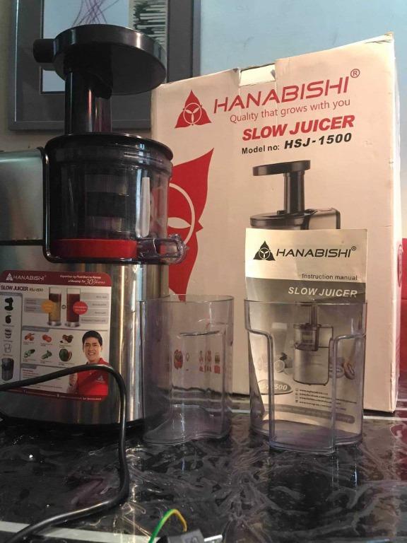 Hanabishi Slow Juicer, Furniture & Home Living, Cleaning & Homecare