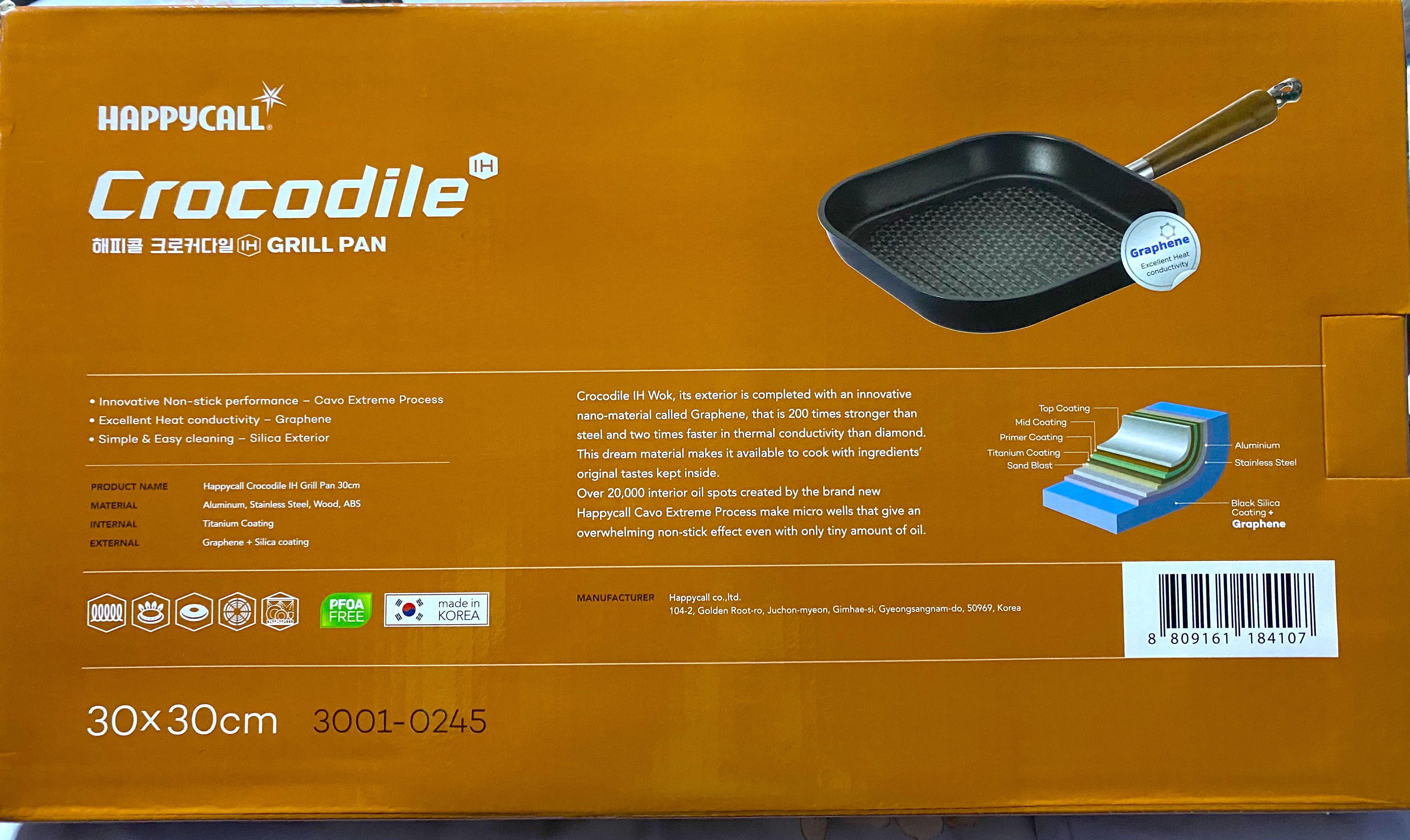 HAPPYCALL Crocodile Graphene Grill Pan (BNIB), Furniture & Home Living