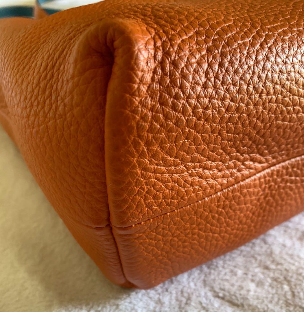 Double sens leather handbag Hermès Orange in Leather - 27142982