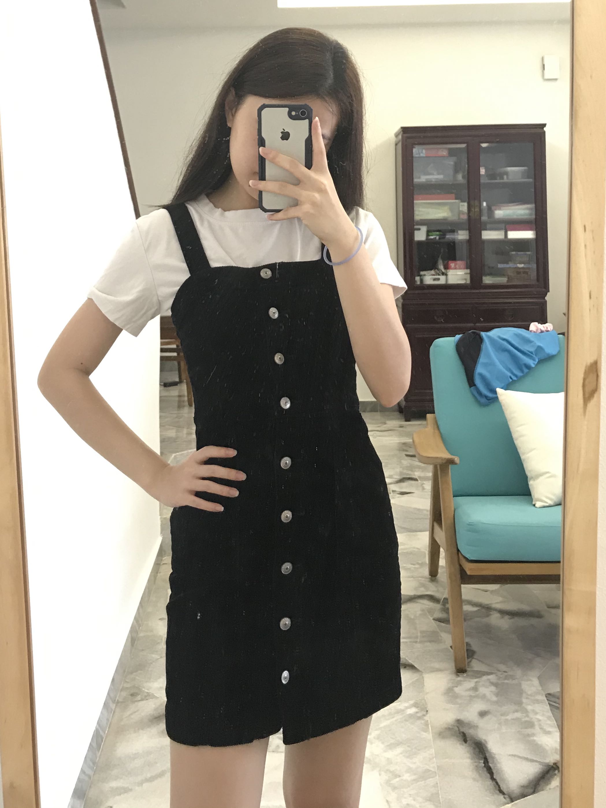 H M Black Dungaree Dress U.P RM129 Women s Fashion