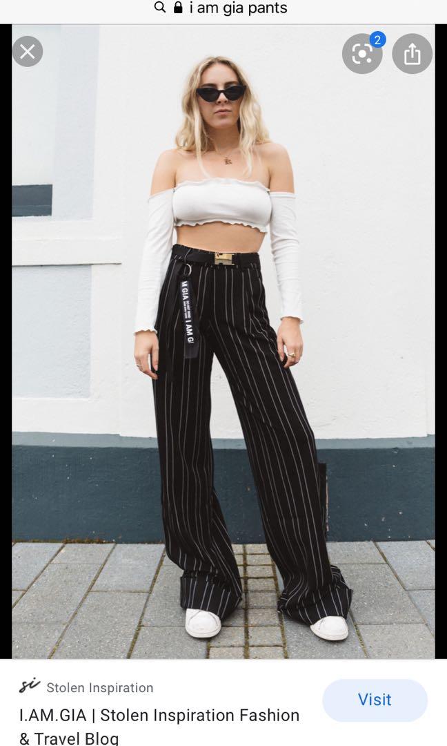 I.am.gia. Pants stripe trousers iamgia Carousell