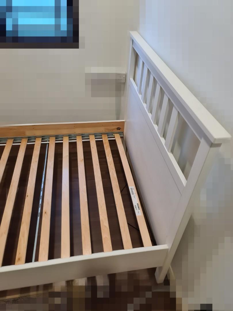 IKEA HEMNES (with LURÖY bed slats) SuperSingle bed frame, Furniture