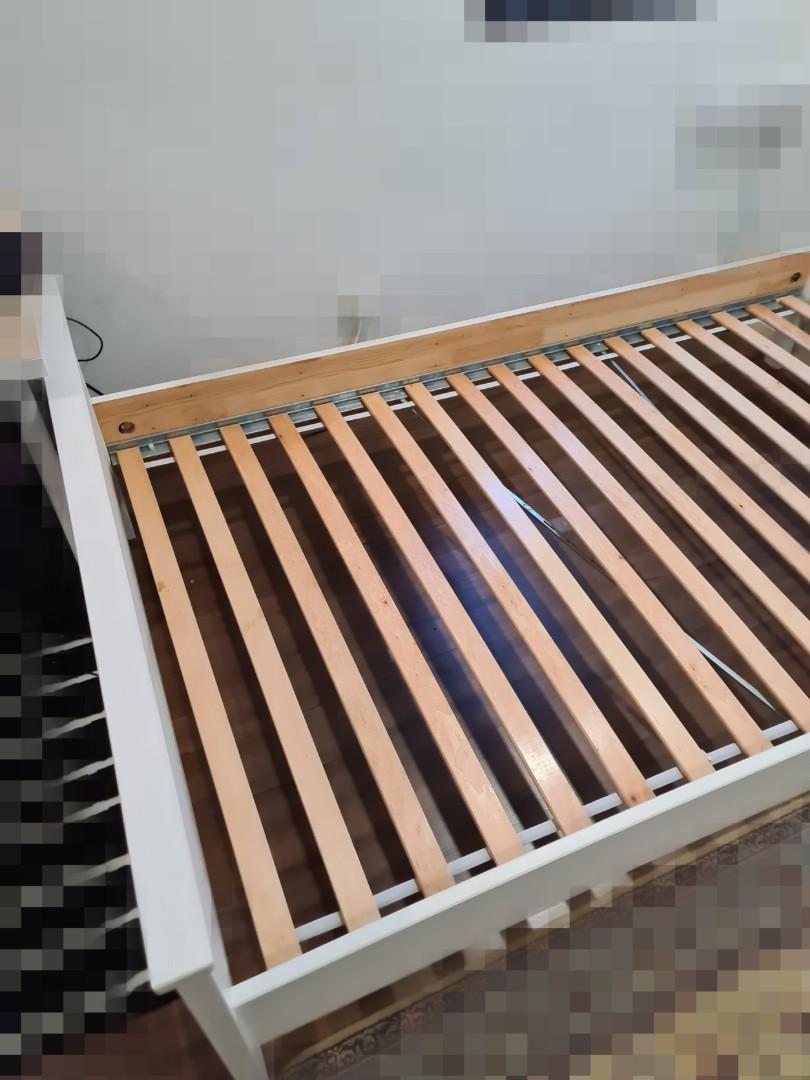 IKEA HEMNES (with LURÖY bed slats) SuperSingle bed frame, Furniture