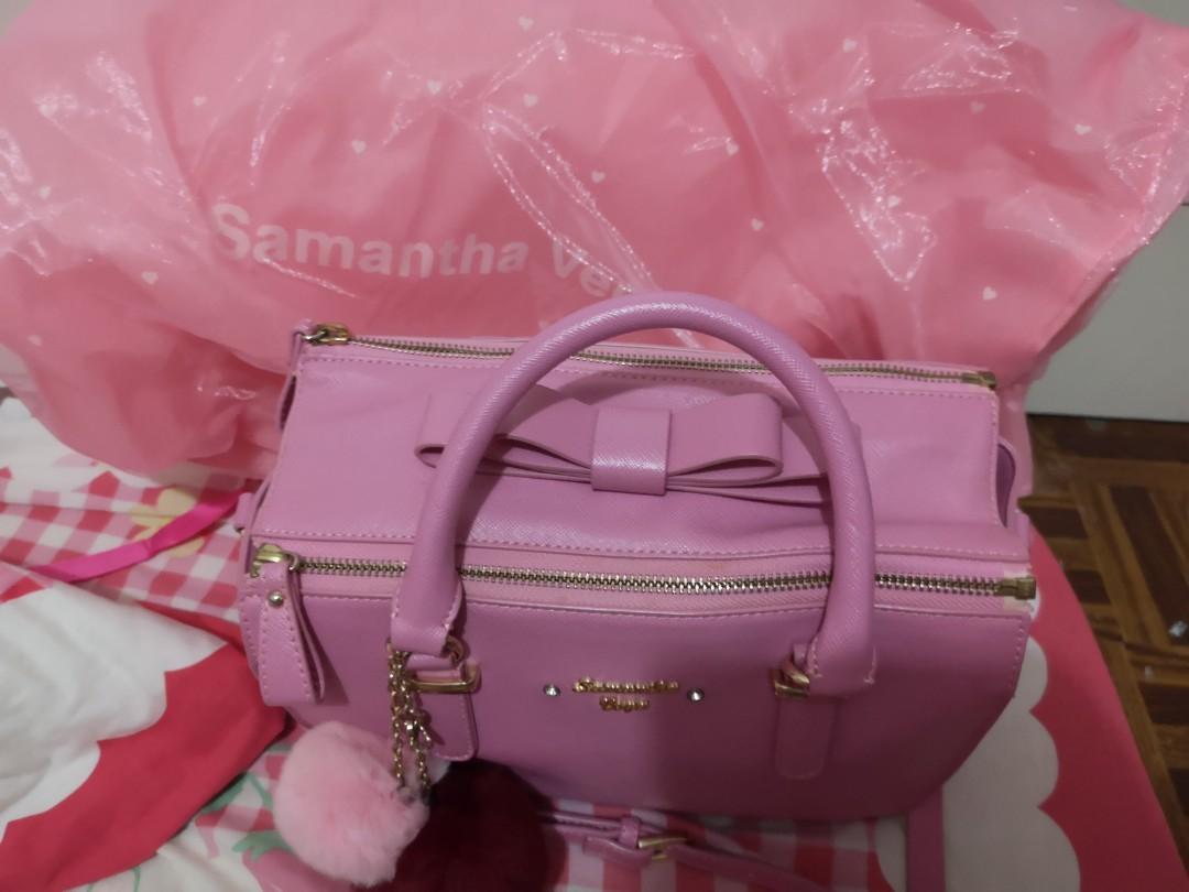 Price Further Marked Down Japanese Samantha Vega Pink Handbag Women S Fashion Bags Wallets Handbags On Carousell