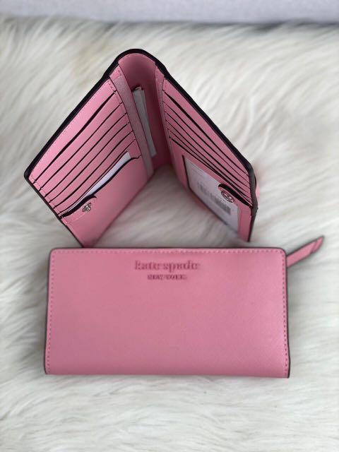Kate Spade Cameron Large Slim Bifold Wallet in Monotone Bright Carnation,  Luxury, Bags u0026 Wallets on Carousell