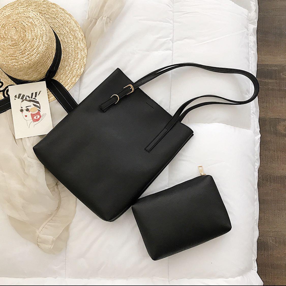 Korean leather tote sale bag